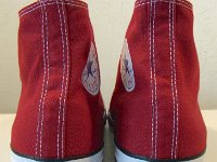 Chili Paste Red High Top Chucks  Rear view of chili paste red high tops.